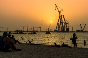 Dubai Sonnenuntergang Strand 2015