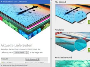 Produkttest Wandbild Materialien
